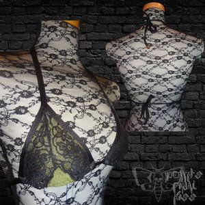 🆕 Hot Sauce Style skimpy sliding triangle bikini lace overlay XS sexy